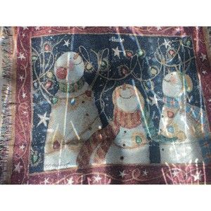 Things Remembered SNOW MUCH FUN Tapestry Holiday Throw Susan Winget 50x60”